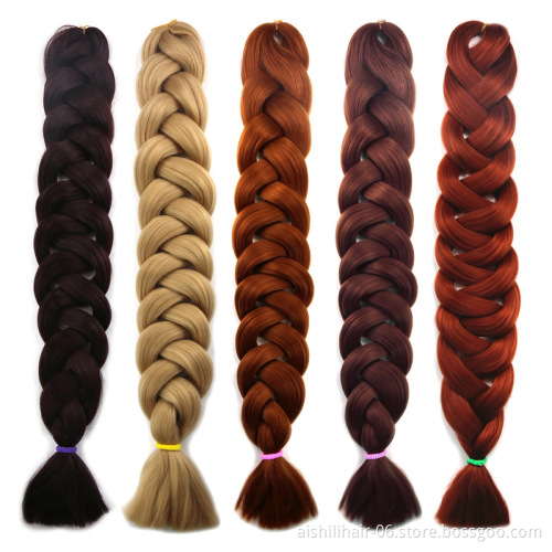 Low temperature synthetic fiber 165g 82 Inches Crochet Pre Stretched Braid Hair Extension Synthetic braid Hair  Wholesale